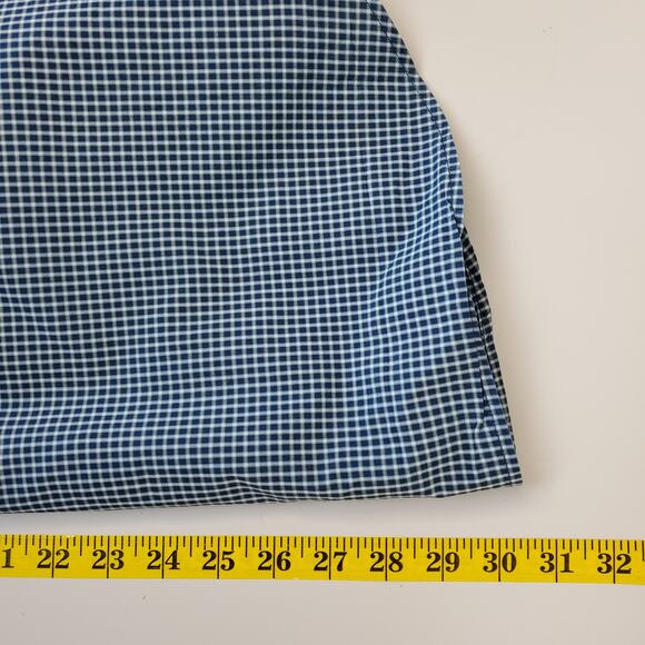 Theory Shirt Mens Large Zack PS Button Front Long Sleeve Checked Plaid Navy Blue - Picture 8 of 9